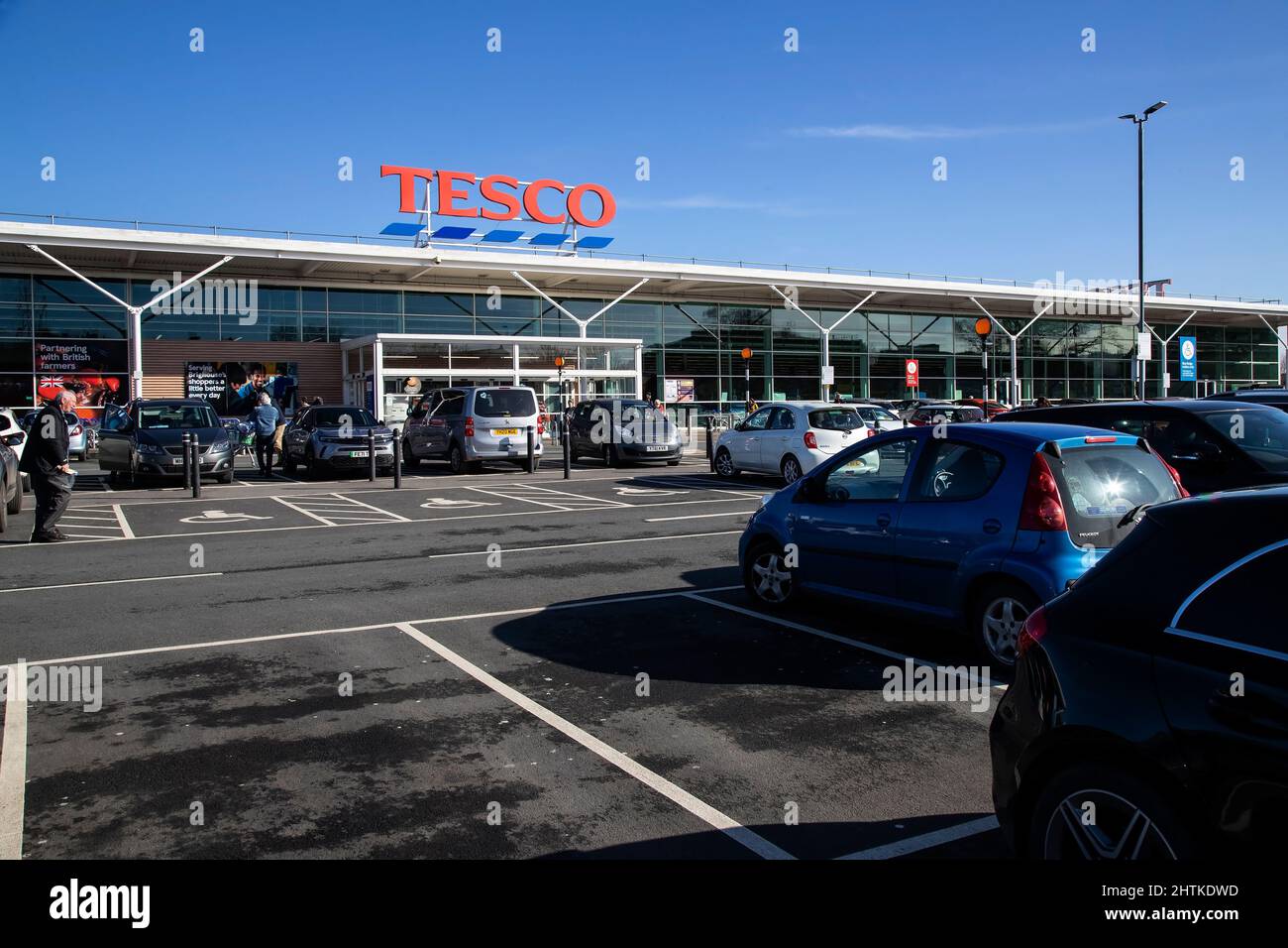 Tesco leading supermarket brand logo hires stock photography and