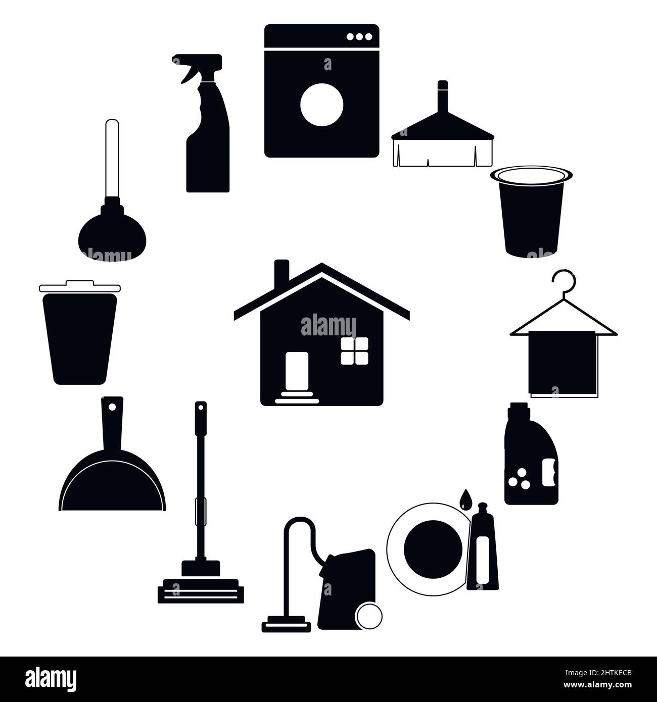 Housekeeper housekeeping cleaning Black and White Stock Photos