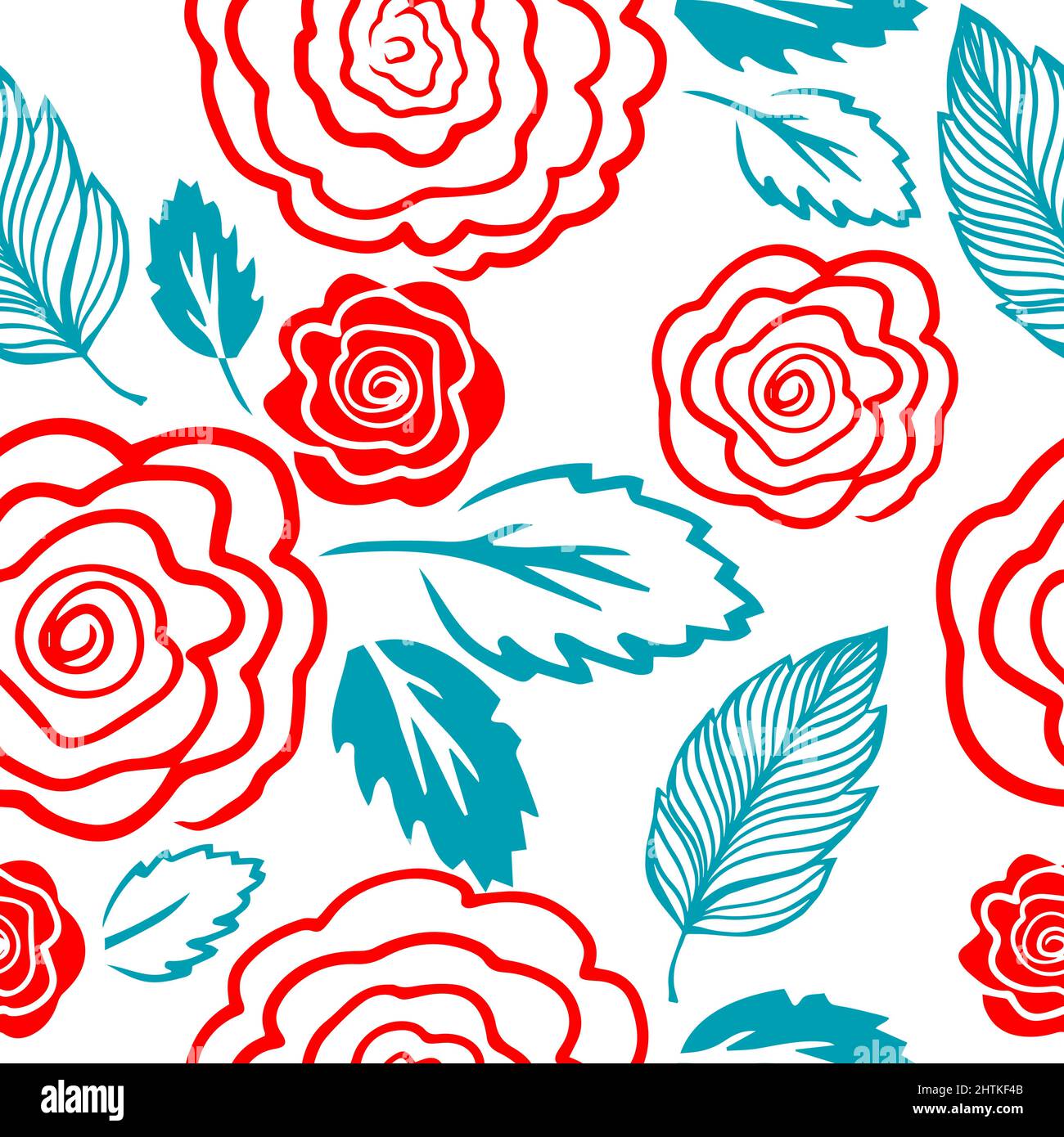 Red And Blue Roses Sign Red and blue simple roses seamless pattern. Vector illustration Stock ...