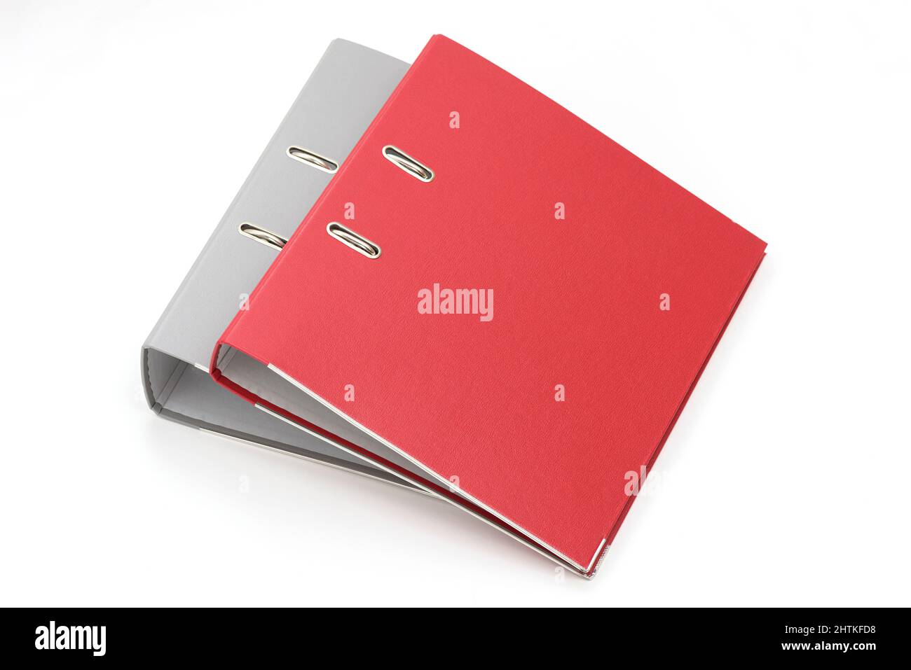 rey and red office folder on white background Stock Photo - Alamy