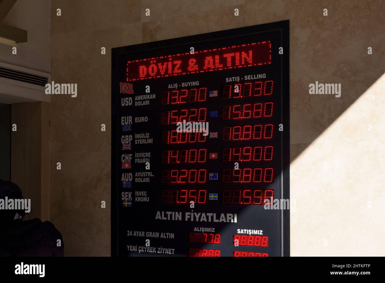 ISTANBUL, TURKEY - JANUARY 16, 2022: Exterior view of currency change  exchange office and rates Istanbul, dollar, euro Turkish lira prices Stock  Photo - Alamy