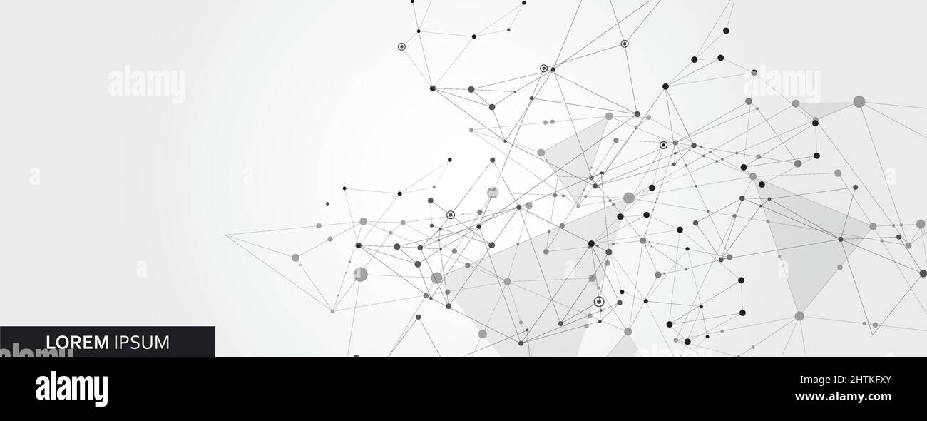 Abstract polygonal horisontal background with abstract connecting dots ...