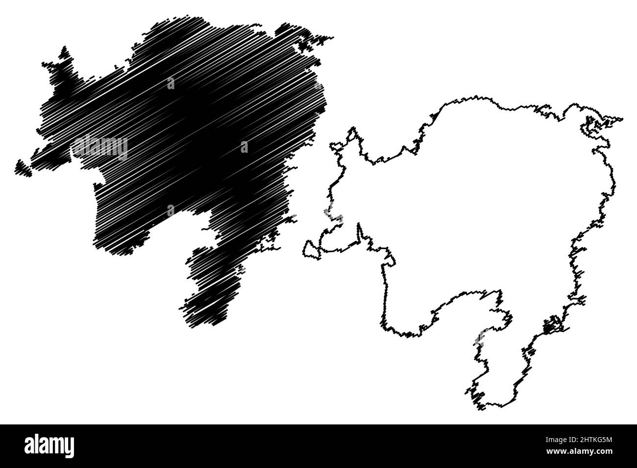 Bjorko island (Republic of Finland) map vector illustration, scribble sketch Björkö map Stock Vector