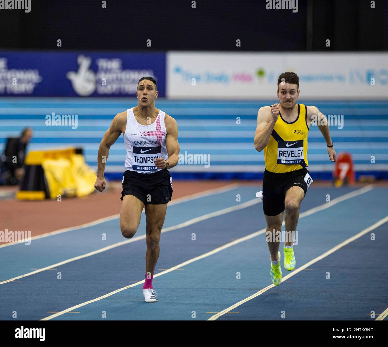 Saturday 26 February 2022:  Elliot Thompson ENFIELD & HARINGEY H  seen in action at the UK Athletics Indoor Championships and World Trials  Birmingham Stock Photo