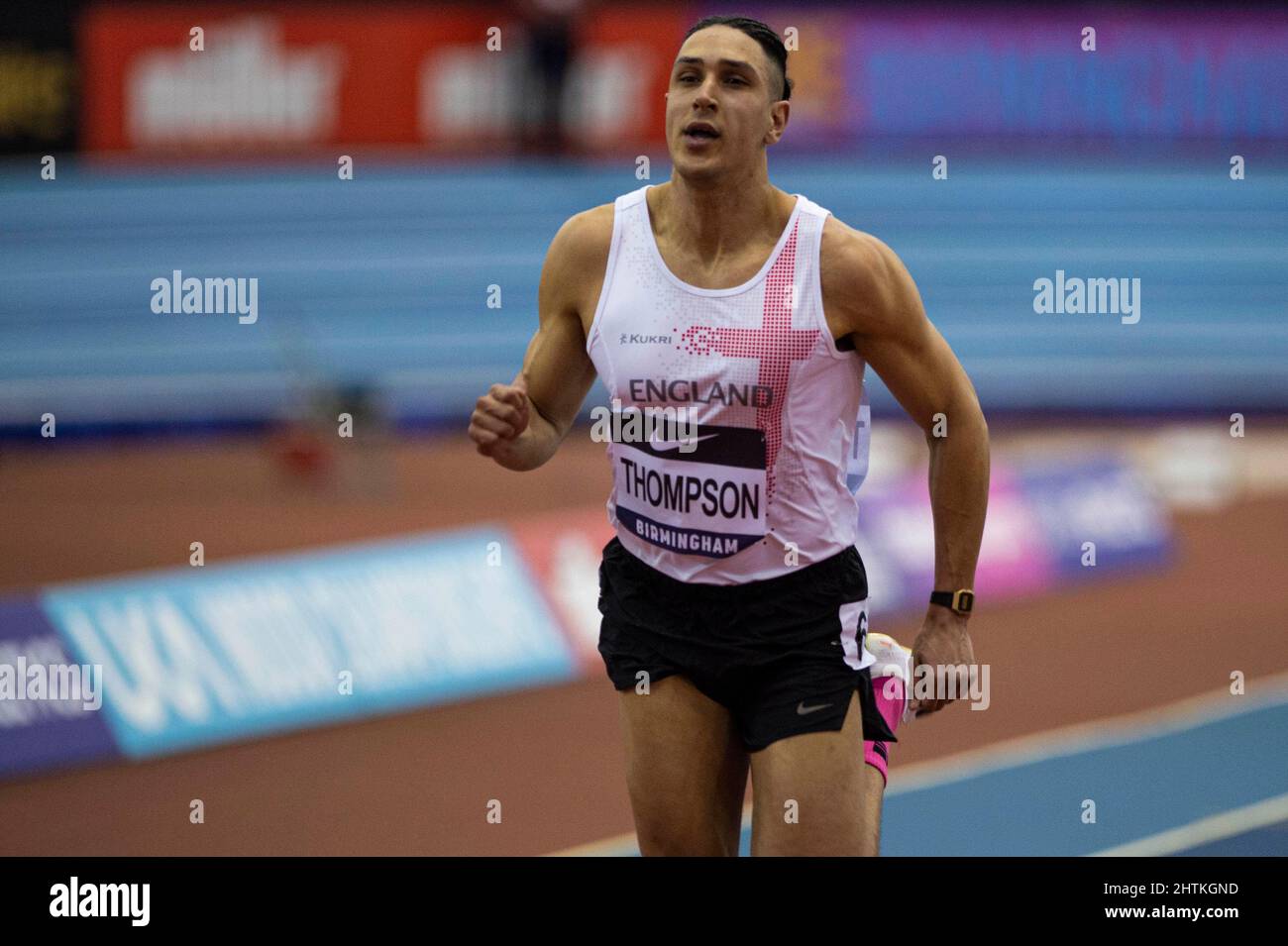 Saturday 26 February 2022: Elliot Thompson ENFIELD & HARINGEY H seen in action at the  UK Athletics Indoor Championships and World Trials  Birmingham Stock Photo