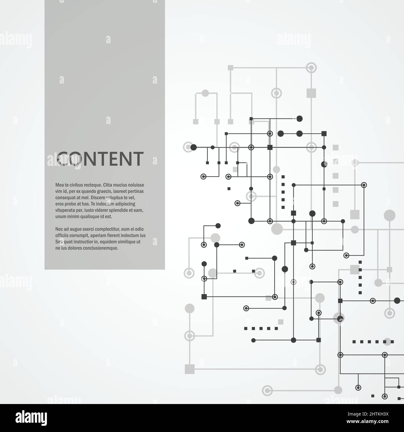 Network and connect lines and dots. Technology square communication background Stock Vector