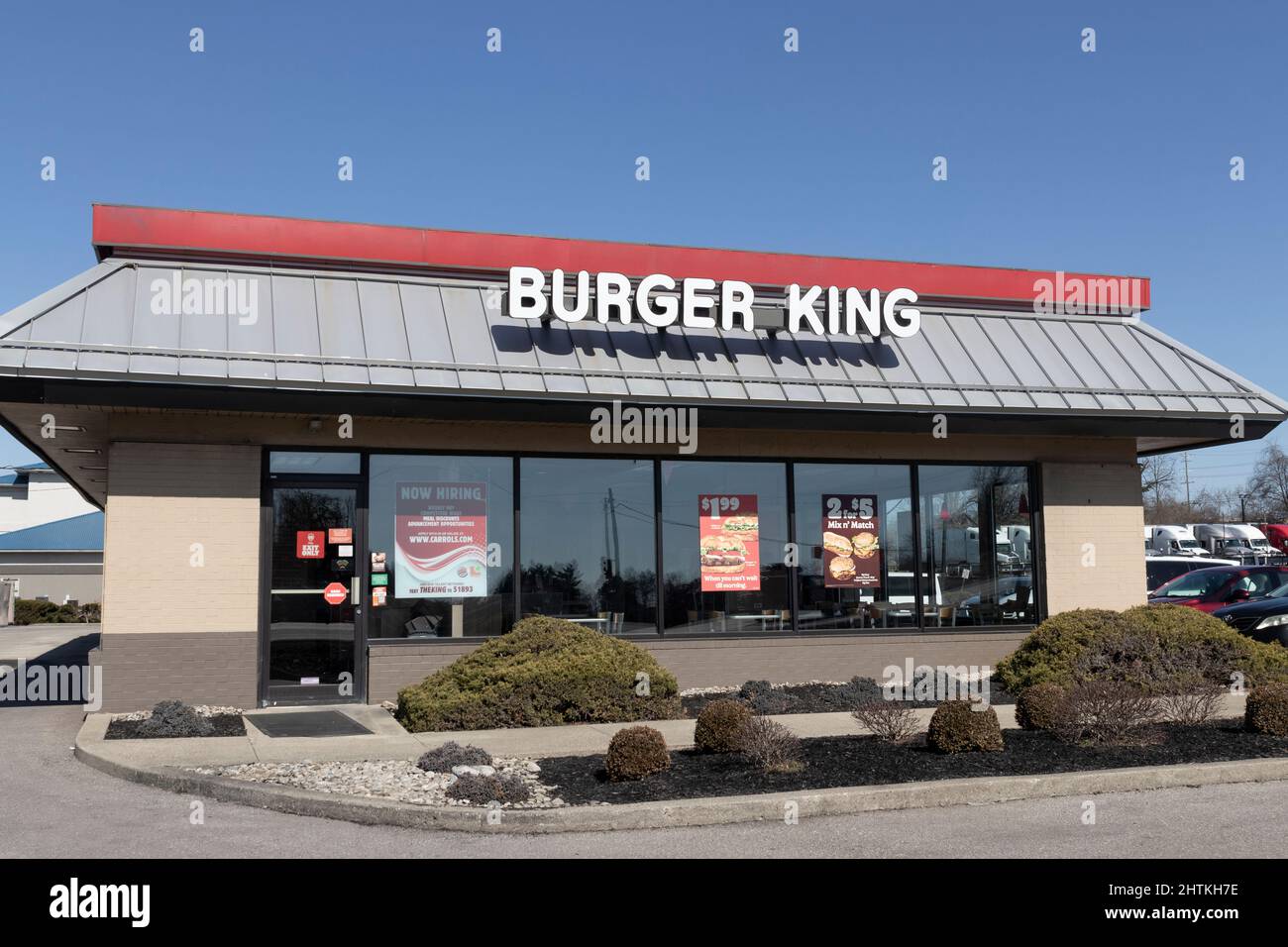Walton Circa February 2022 Burger King fast food restaurant. Burger King is a subsidiary of