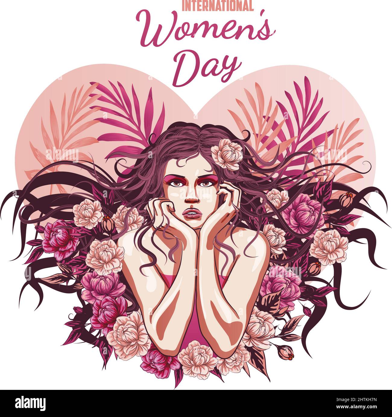 cute card, banner, poster for March 8 Women's Day, vector ...