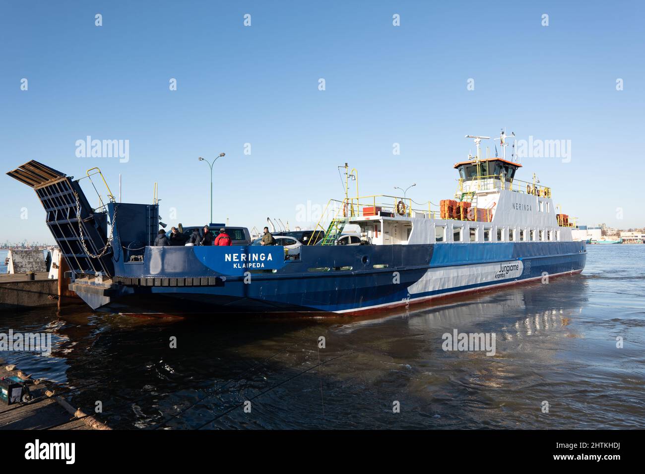 'Neringa' Car and passenger Ferry from Klaipeda to Curonian Spit (Peninsula). Lithuania. Picture garyroberts/worldwidefeatures.com Stock Photo