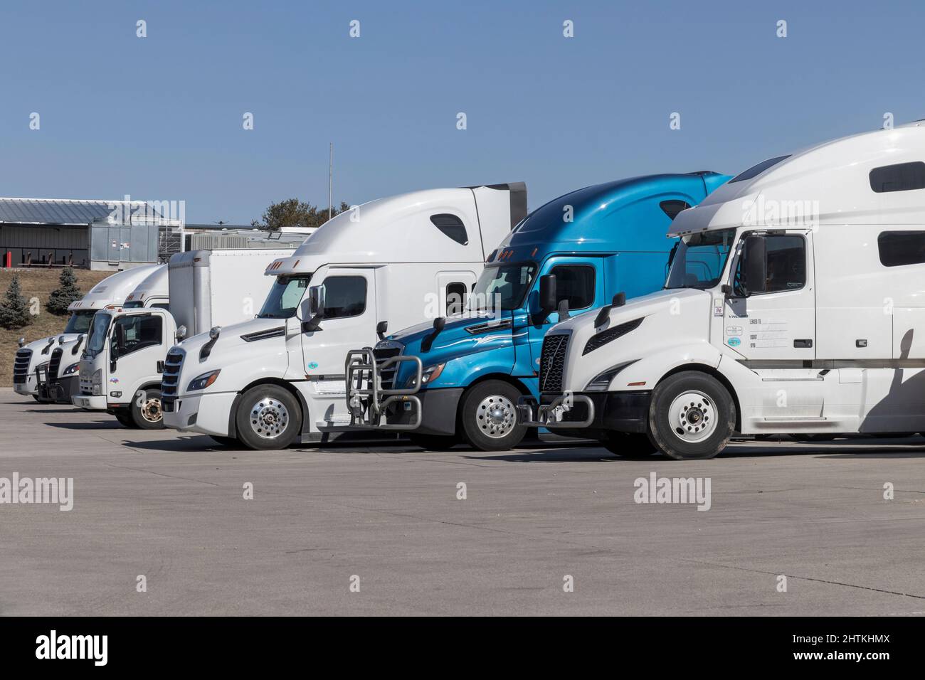 Walton Circa February 2022 Volvo, Freightliner, and Isuzu trucks on