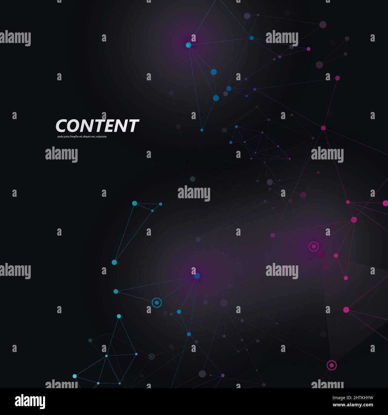 Creative polygonal dark background with connecting dots and lines Stock Vector