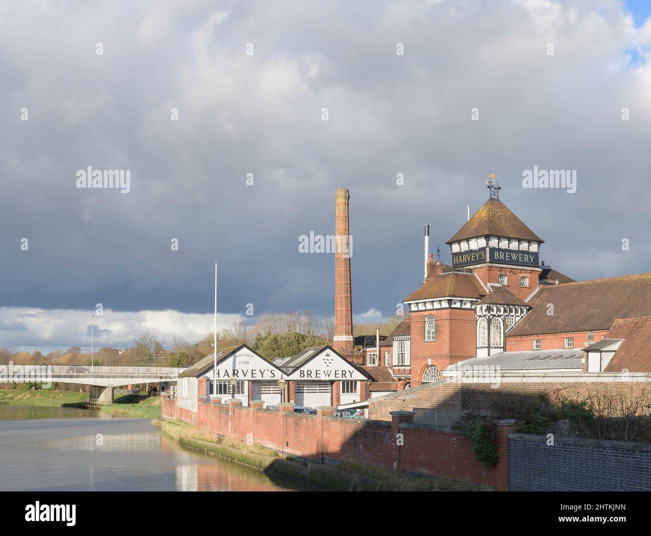 Harvey's Brewery by the River Ouse Lewes East Sussex England UK Stock Photo