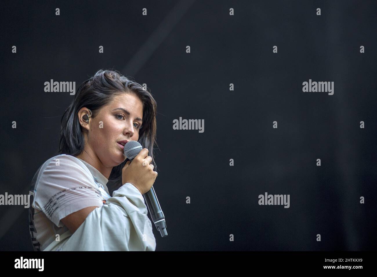 Swedish singer Molly Sanden singing at a festival in Helsingborg, Sweden Stock Photo