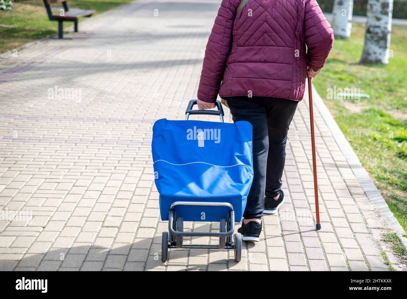 Older woman shopping cart hi-res stock photography and images - Alamy