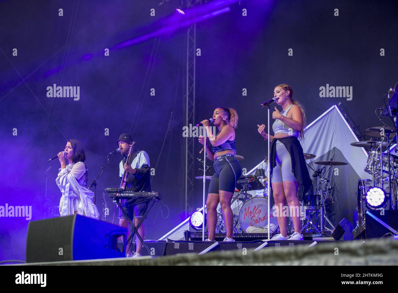 Swedish singer Molly Sanden singing at a festival in Helsingborg, Sweden Stock Photo