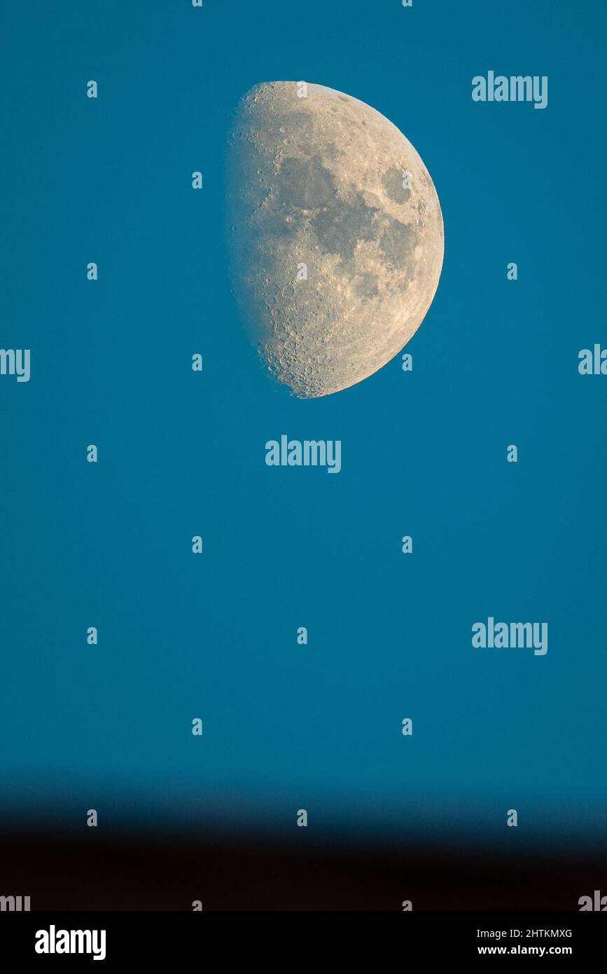 Moon in its Waxing Gibbous phase Stock Photo Alamy