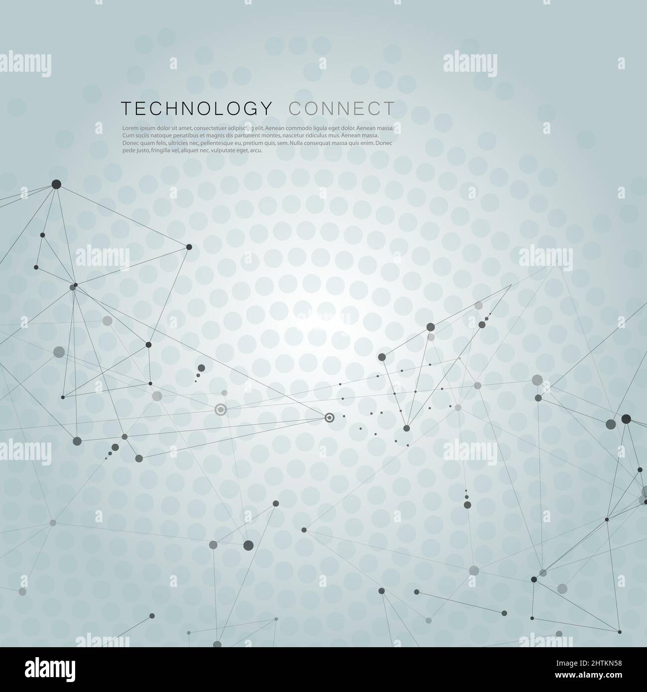 Geometric network abstract background with connected line and dots ...