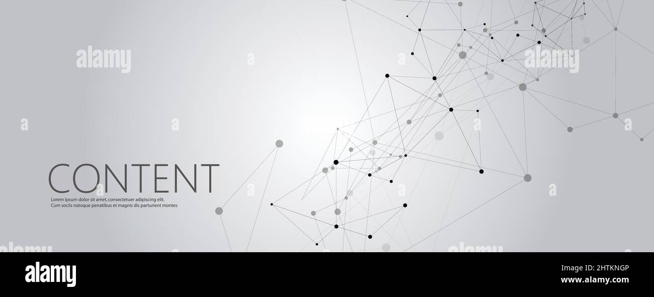 Geometric grey background connected molecule with line and dots Stock Vector
