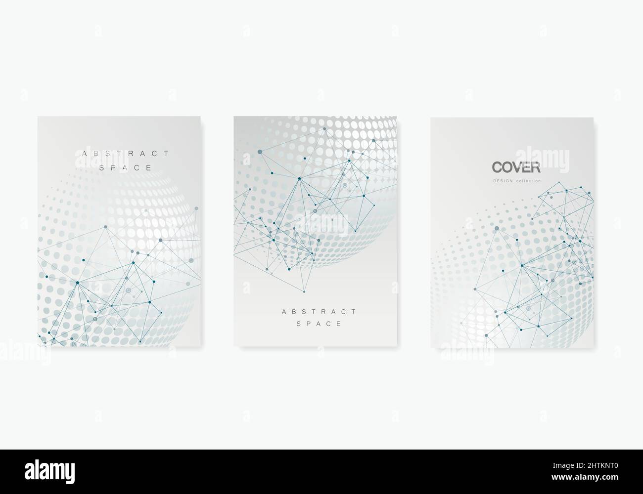 Vector molecule connect with halftone abstract circle dots Stock Vector ...