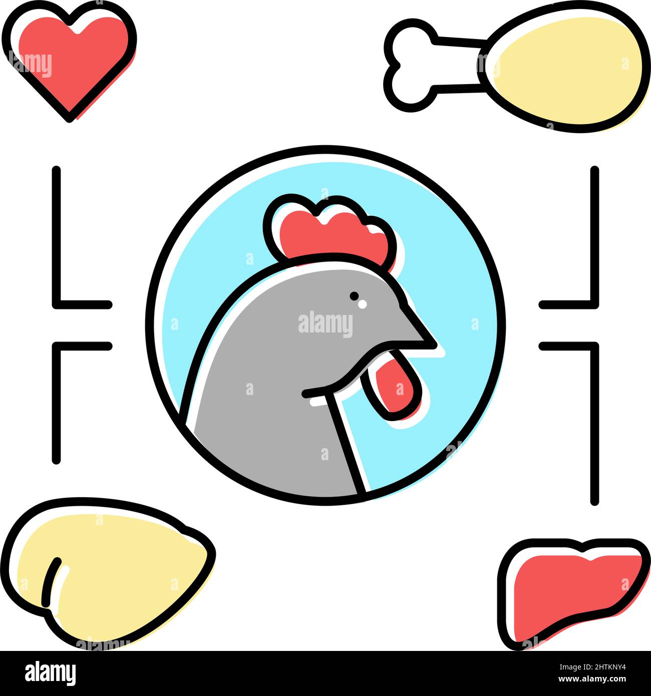 chicken eatery part color icon vector illustration Stock Vector Image ...