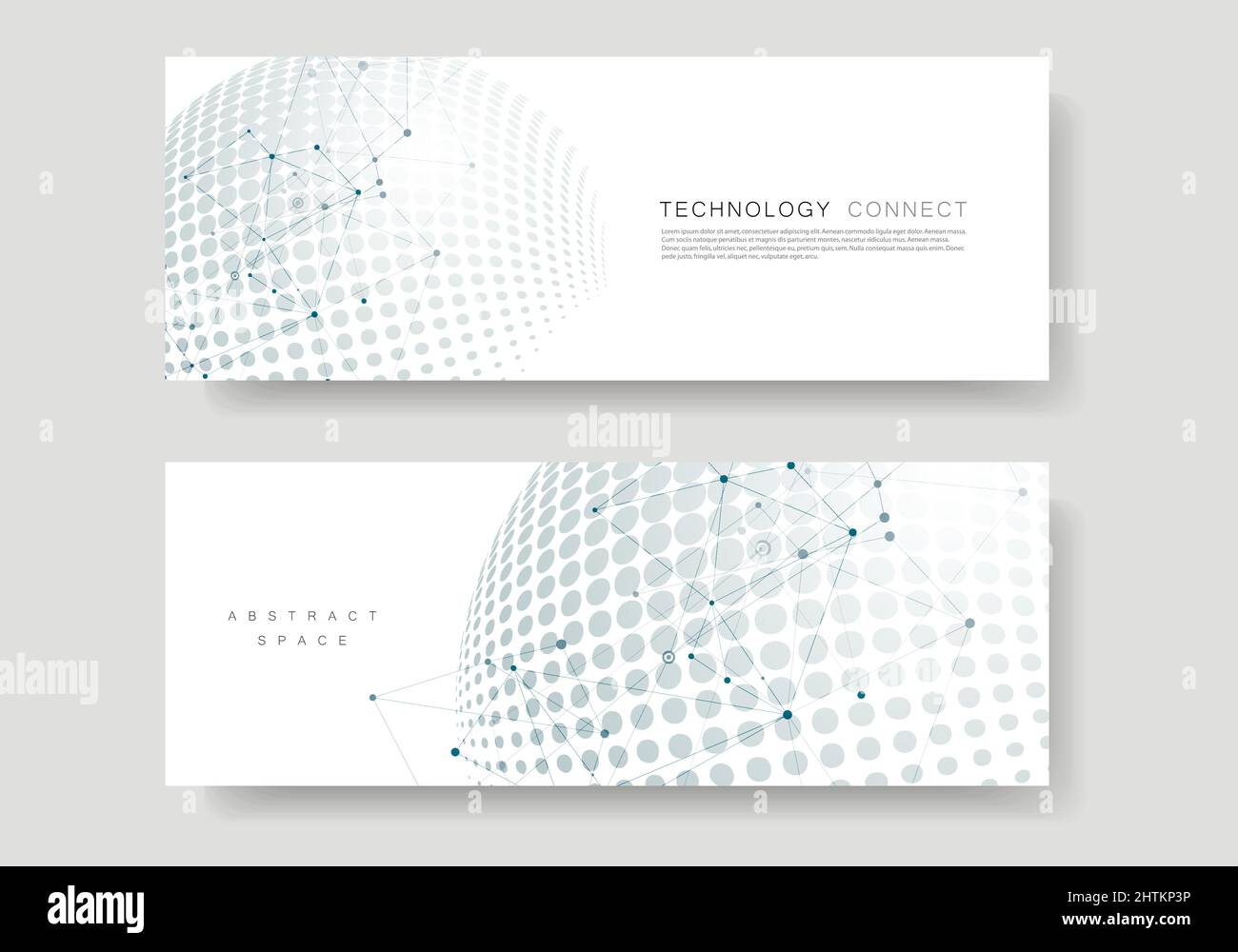 Vector halftone circle design witn molecule connect Stock Vector