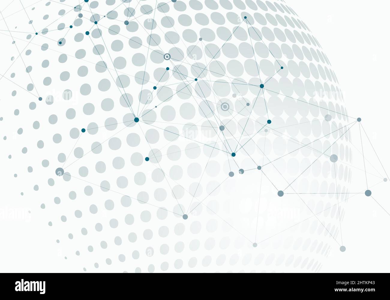Vector halftone circle design witn molecule connect Stock Vector
