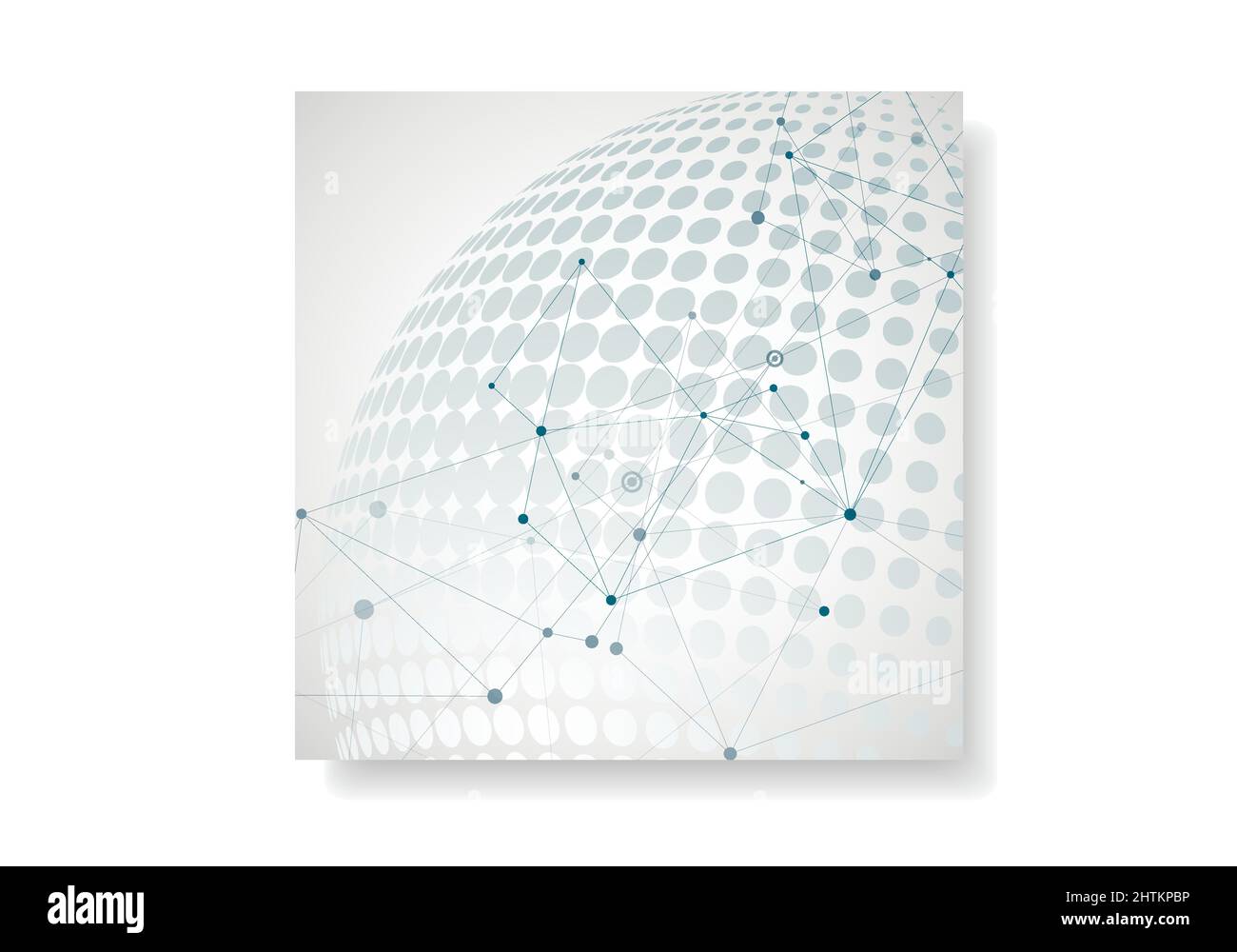 Vector halftone circle design witn molecule connect Stock Vector
