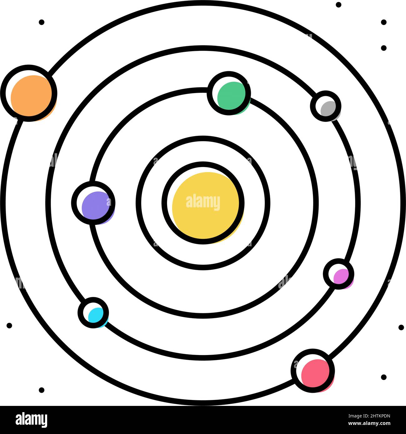 solar system color icon vector flat illustration Stock Vector Image ...