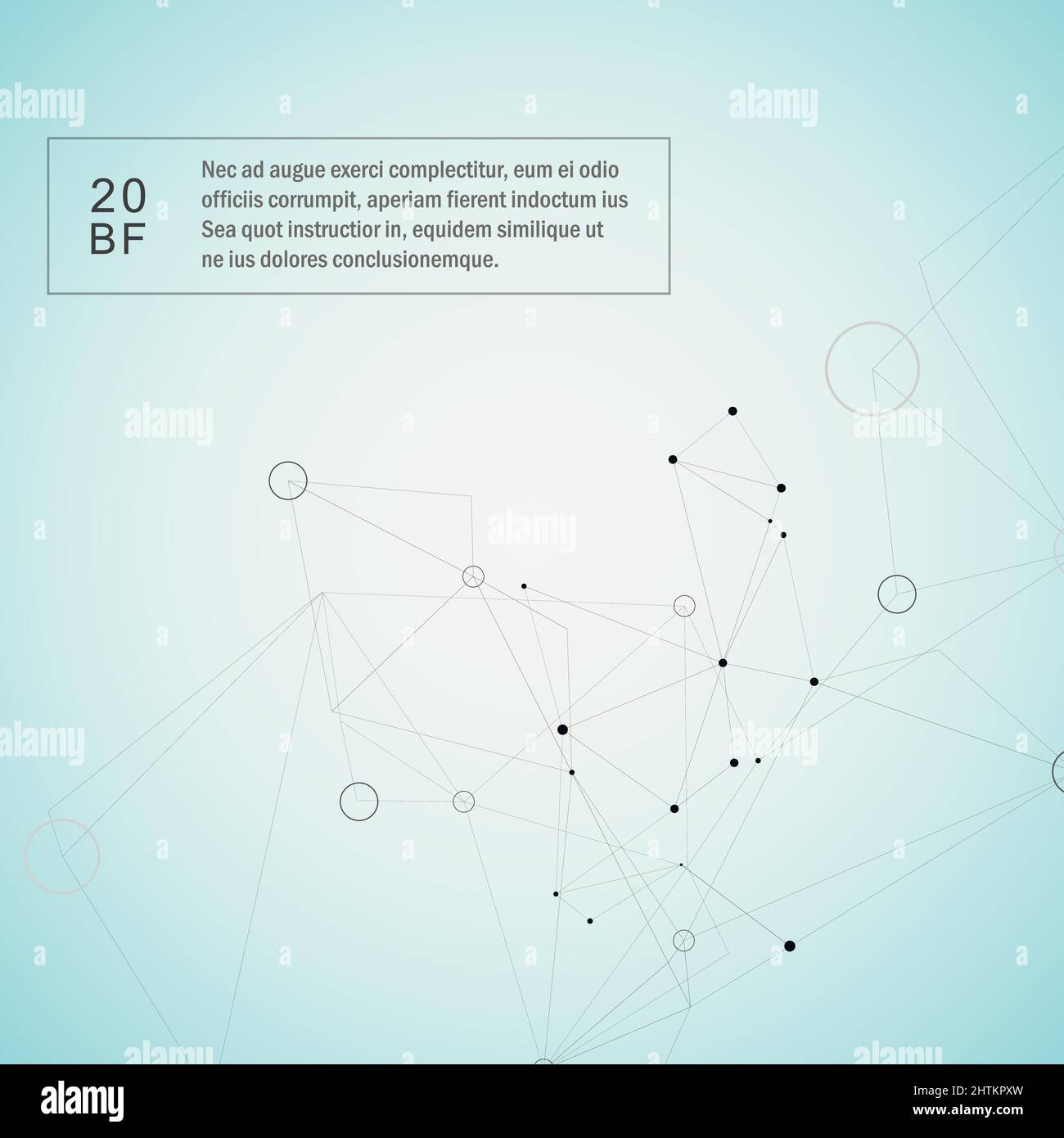 Polygonal abstract space background with connecting dots circles and lines Stock Vector