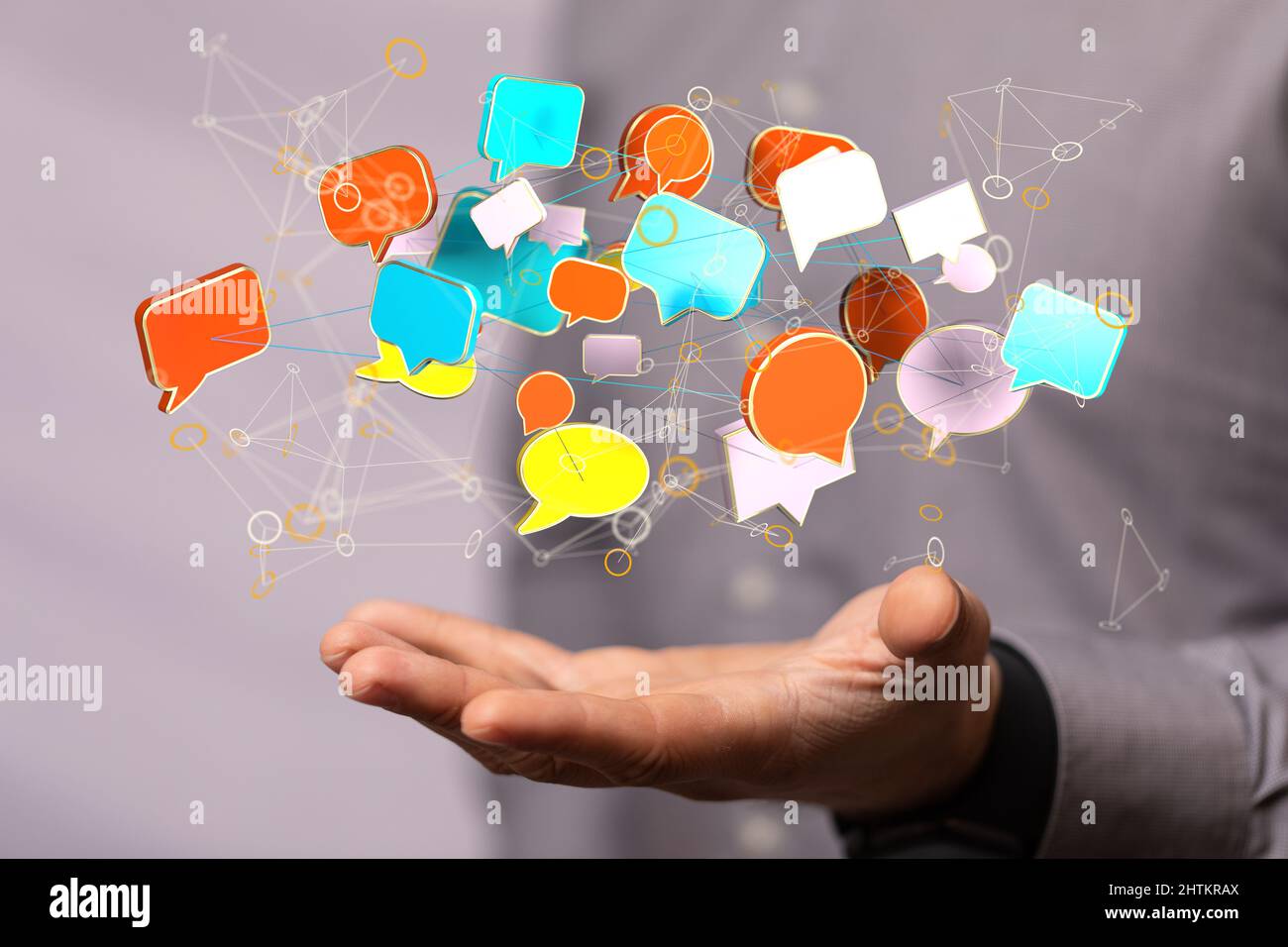 Collection of illustrative symbols connected with communication methods ...