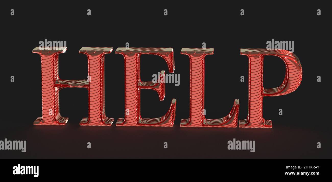 3D render of a red colored help sign Stock Photo - Alamy
