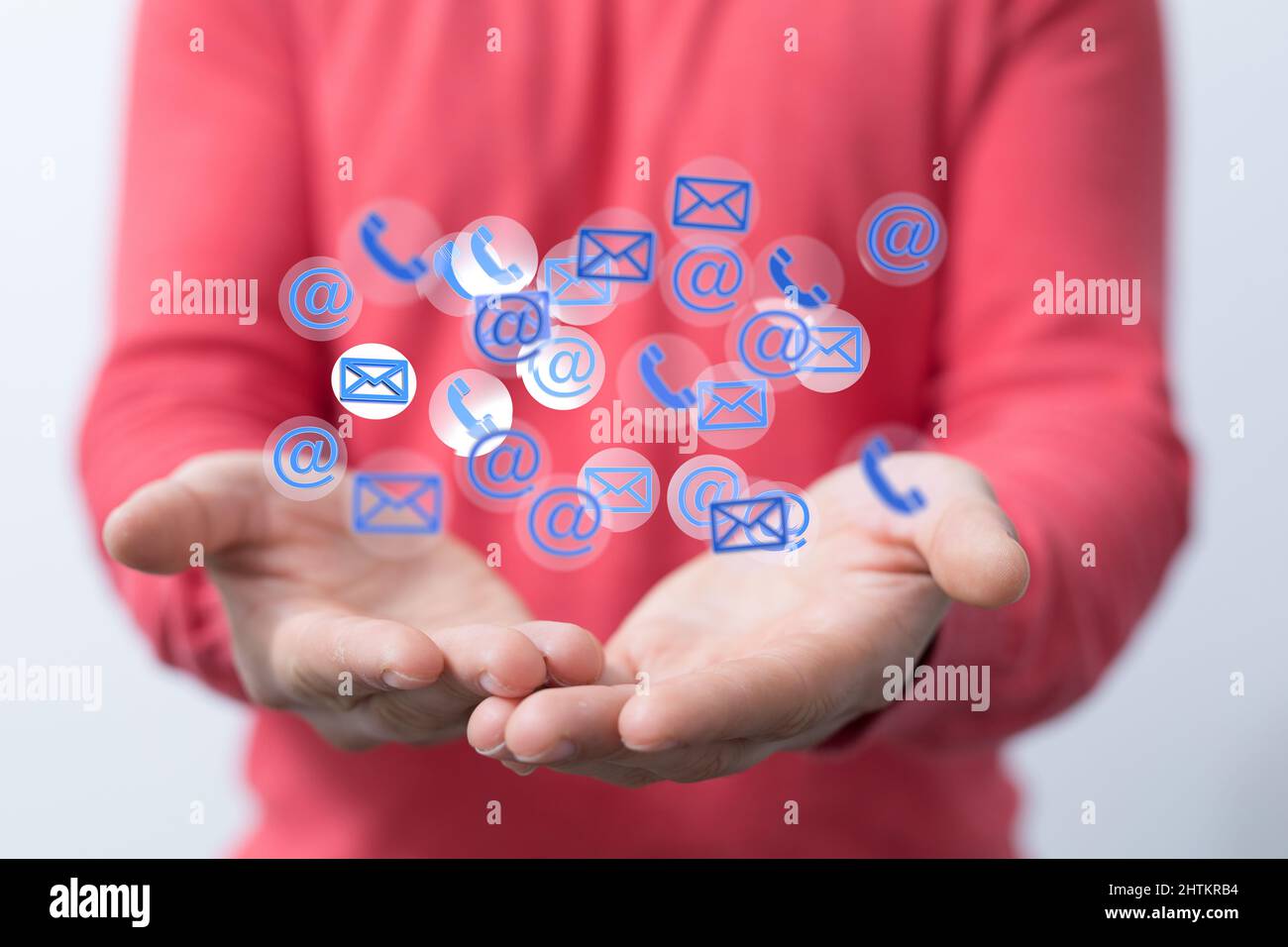Collection of illustrative symbols connected with communication methods ...