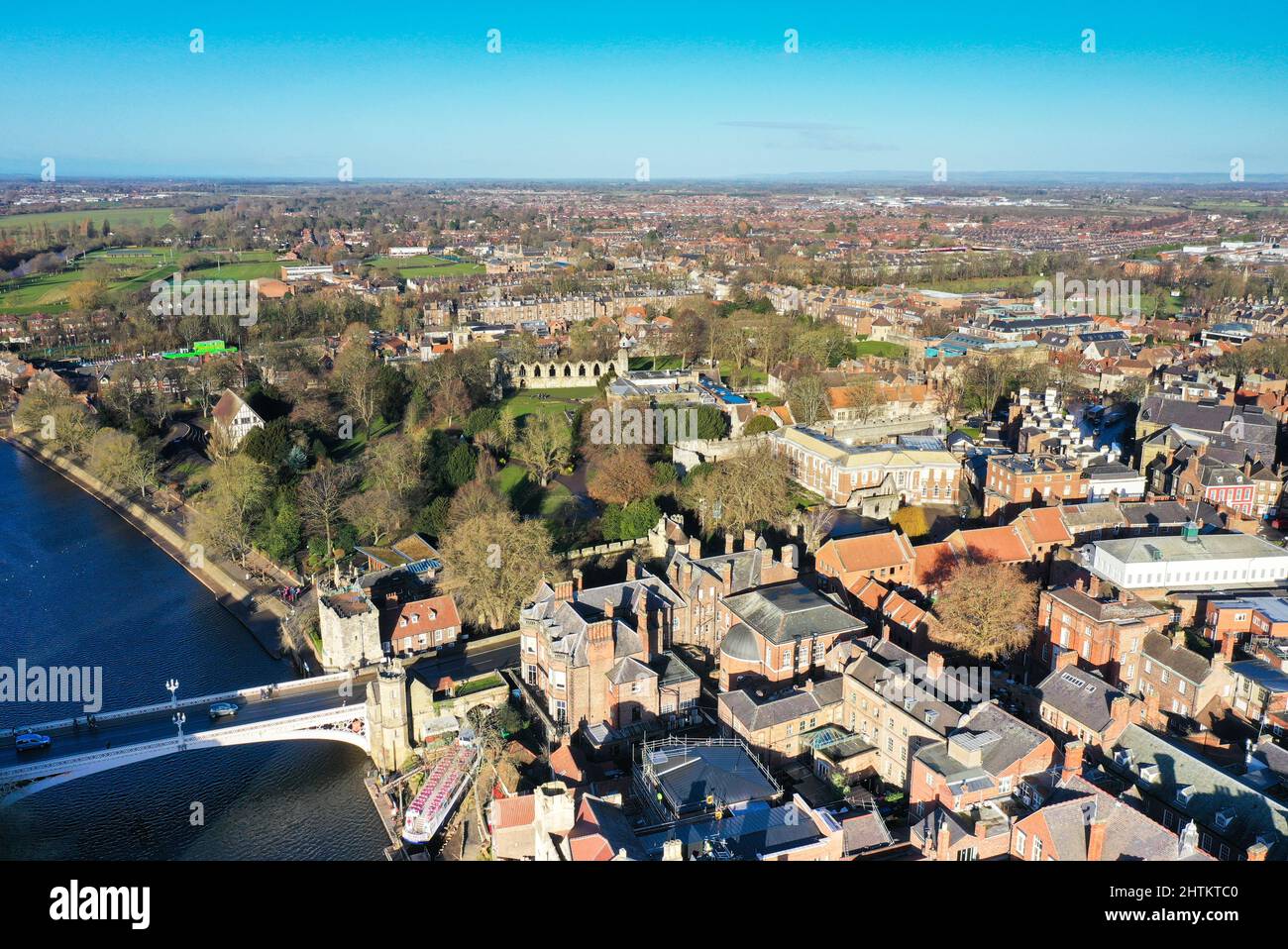 Aerial drone view of York City Stock Photo
