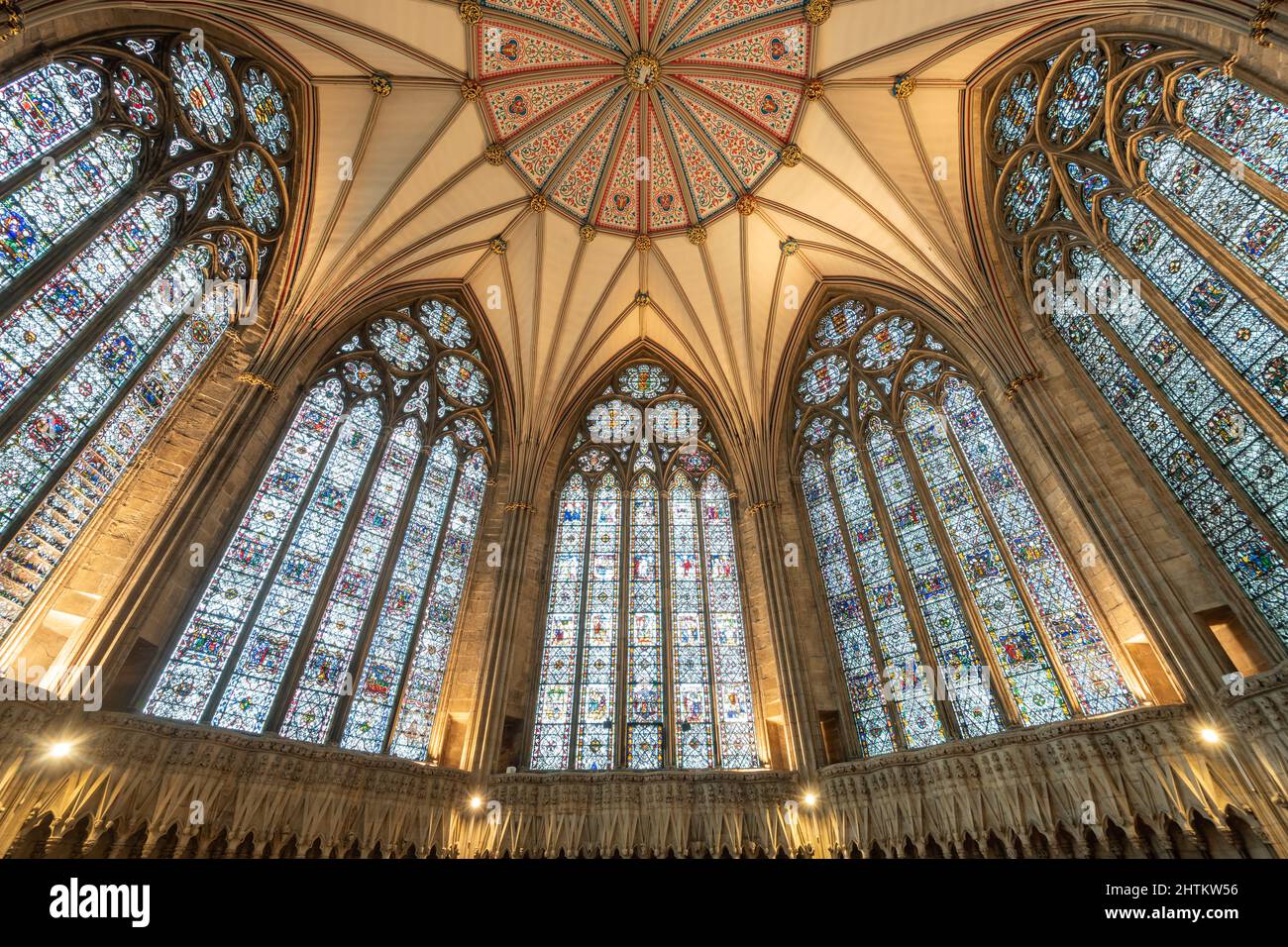 Stained glass windows inside chapter hi-res stock photography and ...