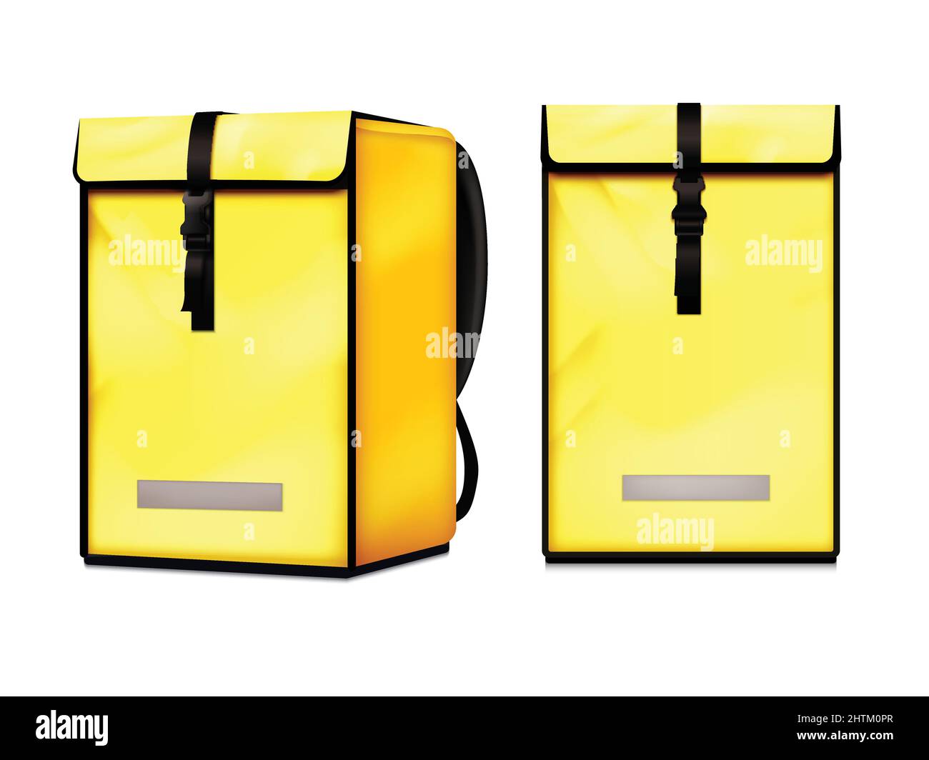 Hot food delivery courier insulated backpack bag front side view