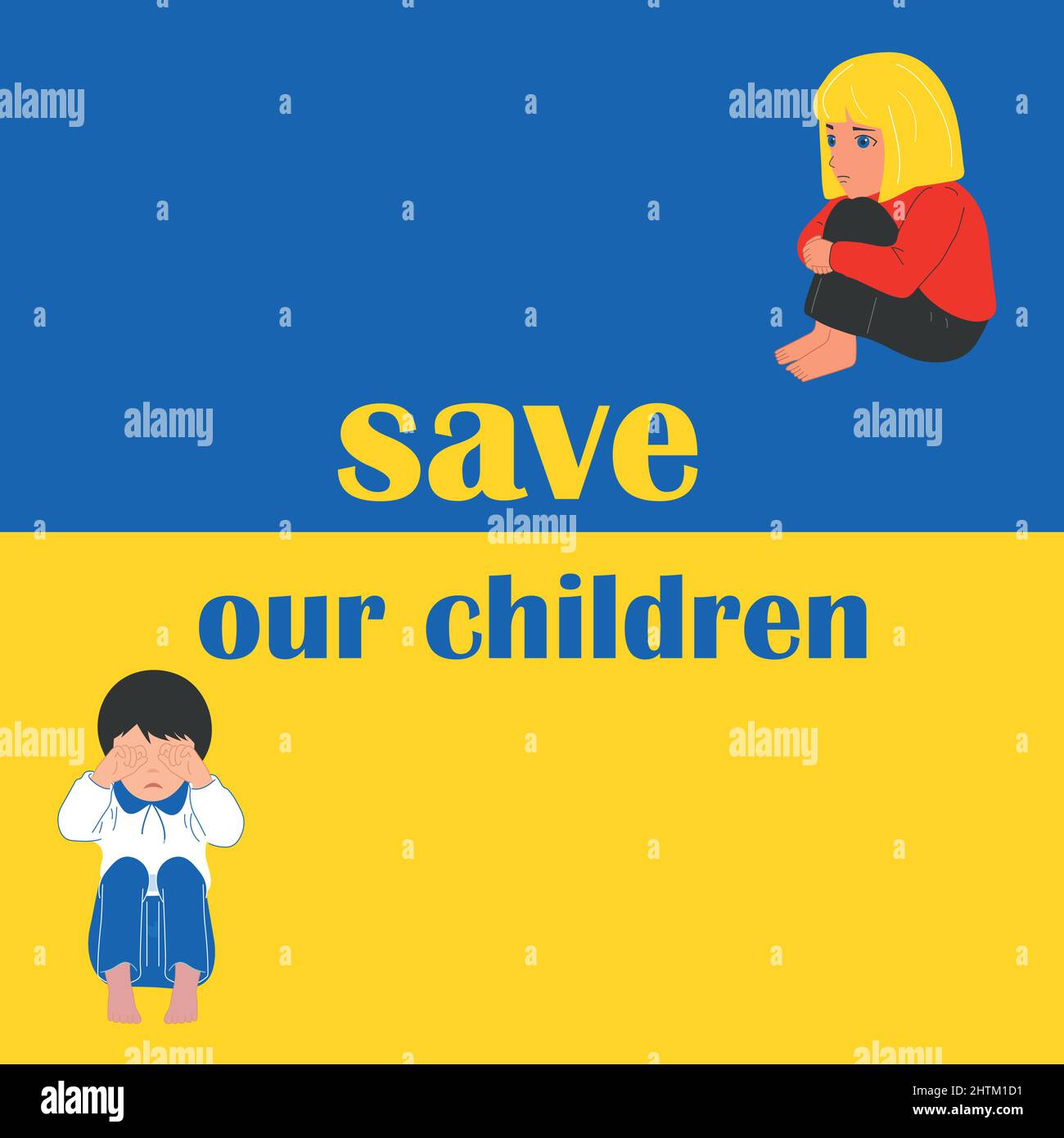 Protection of children and the flag of Ukraine. Save the lives of our