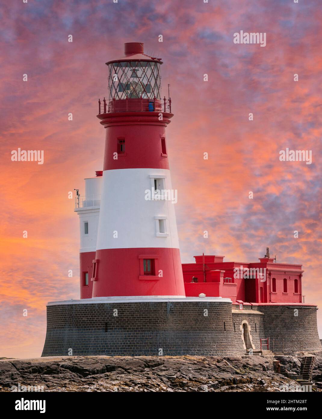 Longstone Lighthouse, Farne Islands, Northumberland, UK Stock Photo