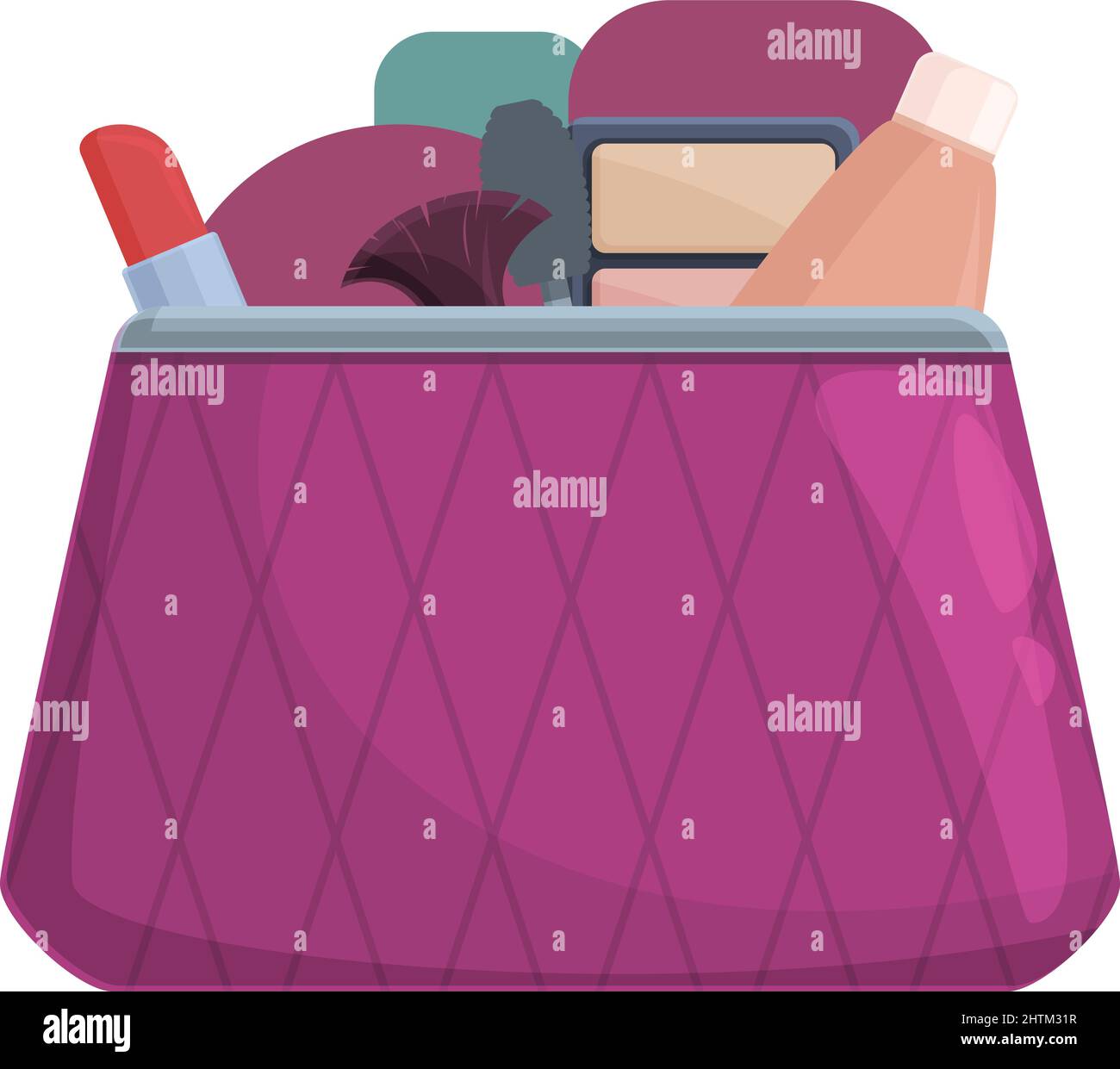 Cosmetic bag icon cartoon vector. Beauty case. Small pouch Stock Vector