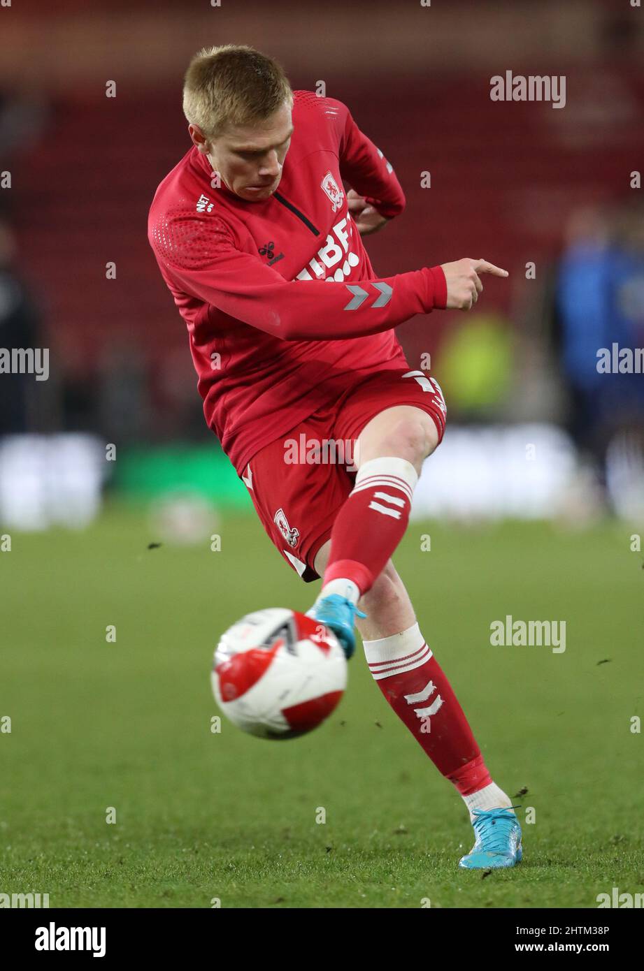 Soccer Football - FA Cup Fifth Round - Middlesbrough v Tottenham Hotspur - Riverside Stadium, Middlesbrough, Britain - March 1, 2022 Middlesbrough's Duncan Watmore during the warm up REUTERS/Scott Heppell Stock Photo
