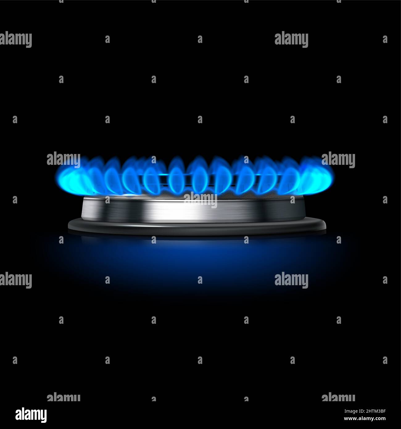 Gas burner vector illustration on dark background Stock Vector Image