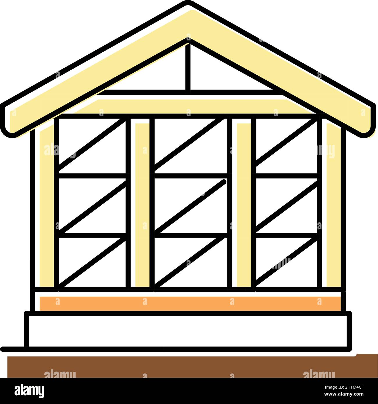 wooden frame building color icon vector illustration Stock Vector Image ...