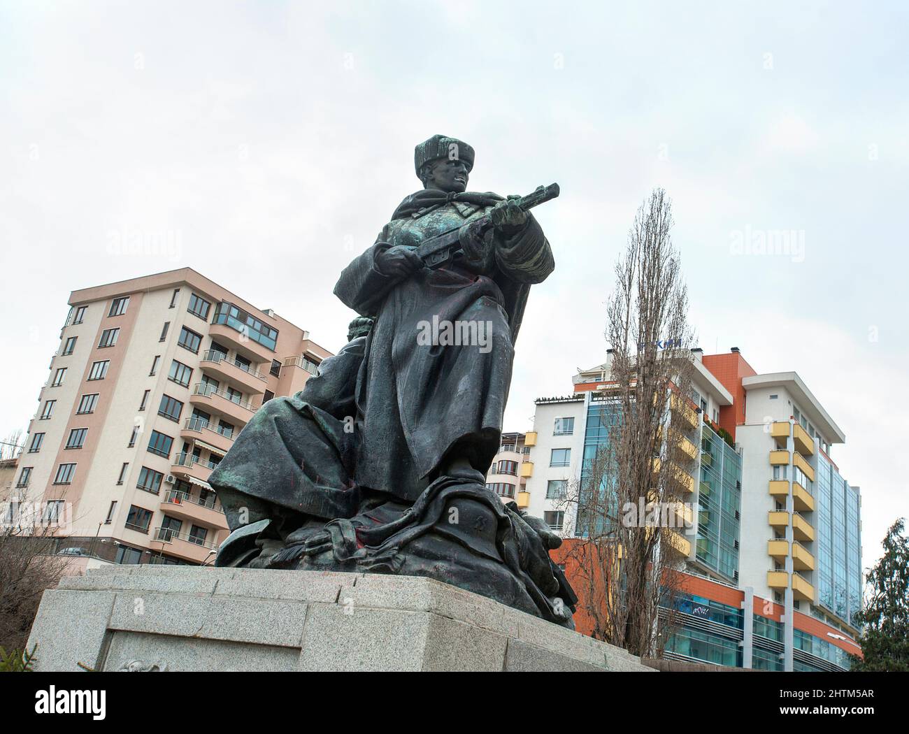 Statue of soldier, Sofia, Bulgaria Stock Photo
