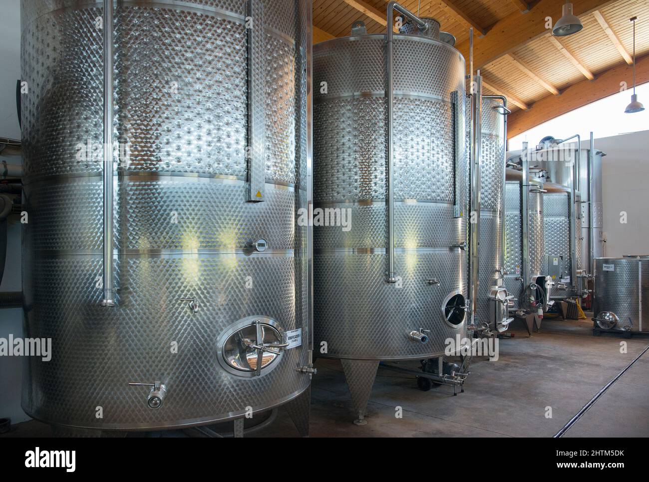 Wine vats Bodegas Binifadet, Sant Lluis, Menorca, Baleares, Spain Stock Photo