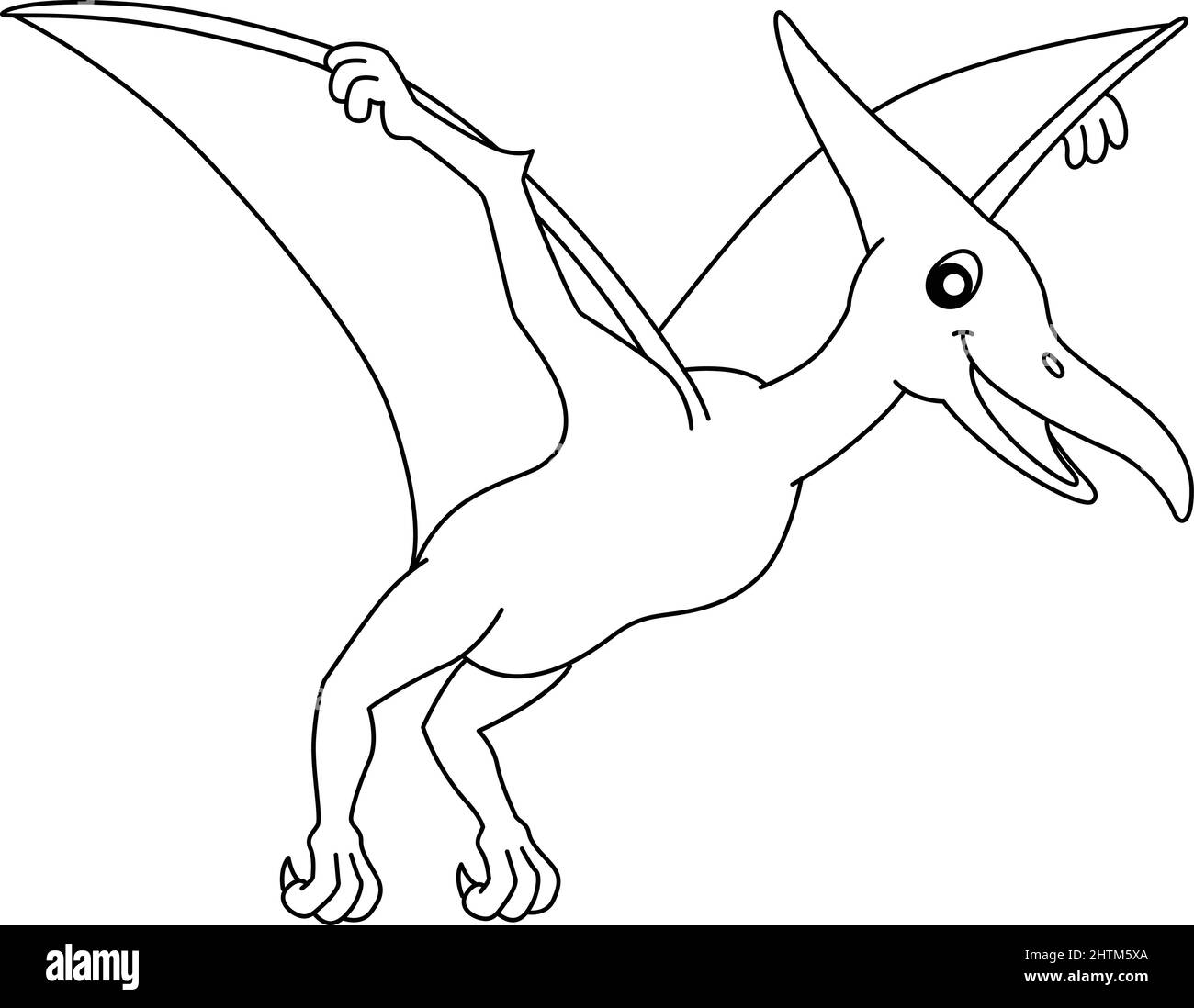 Dinosaur pterodactyloidea coloring page Royalty Free Vector