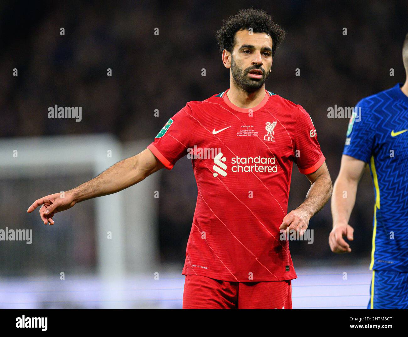 27 February 2022 - Chelsea v Liverpool - Carabao Cup - Final - Wembley Stadium  Liverpool's Mohamed Salah during the Carabao Cup Final at Wembley Stadium. Picture Credit : © Mark Pain / Alamy Live News Stock Photo