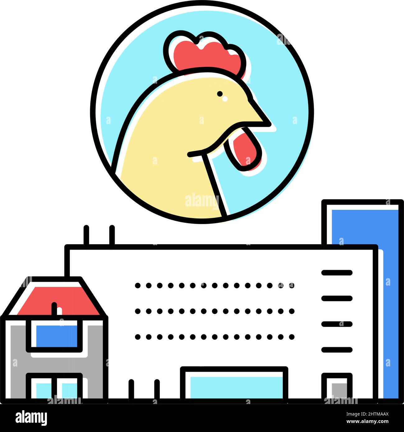 poultry farm and factory color icon vector illustration Stock Vector ...