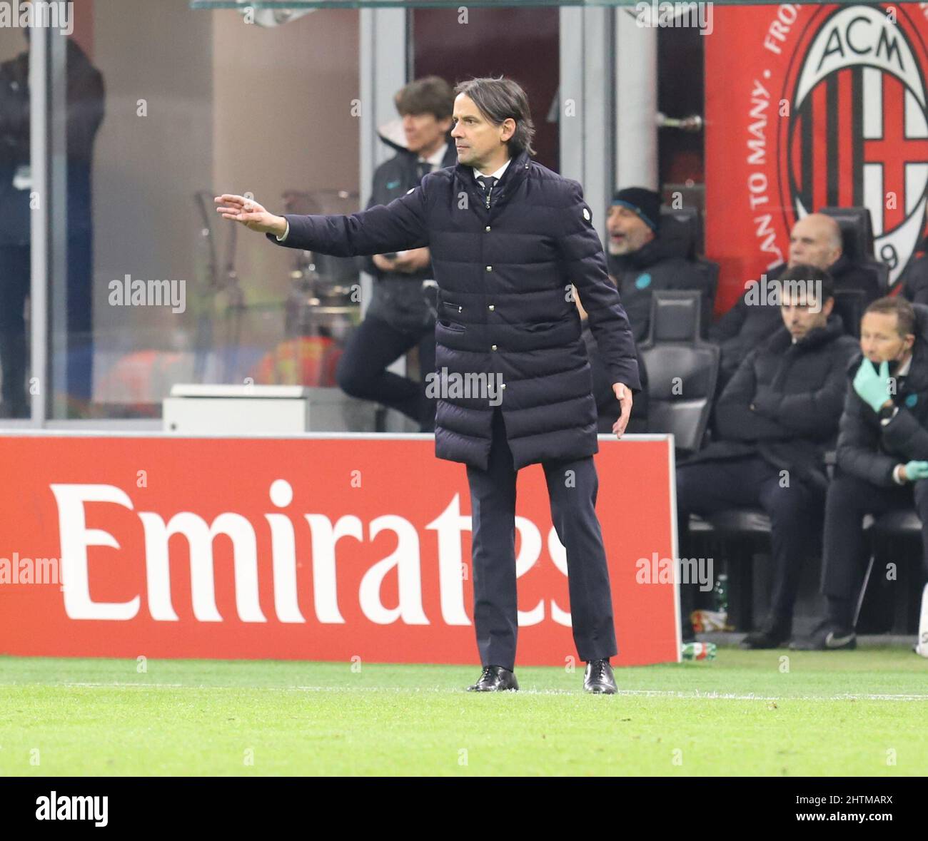 MILAN ITALY- March 1 Stadio G Meazza  Inzaghi Simone during the Italy Cup match between Ac Milan and Fc Inter  at Stadio G. Meazza on March 1  2022 in Milan, Italy. Credit: Christian Santi/Alamy Live News Stock Photo
