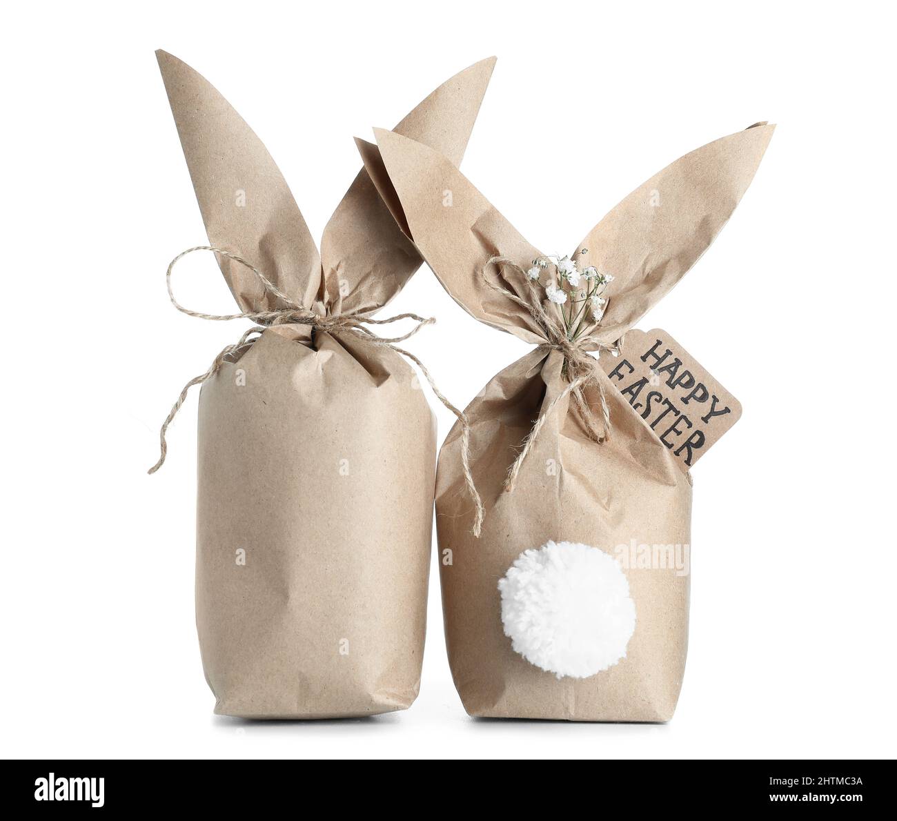 Easter bunny gift bags isolated on white background stock photo alamy