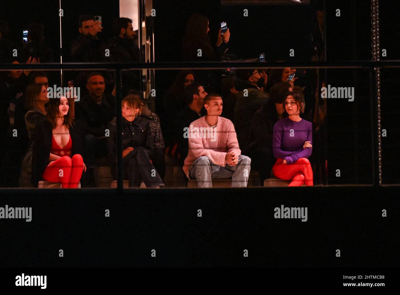 Paris, France on March 1, 2022. Mia Regan, Romeo Beckham, Victoria