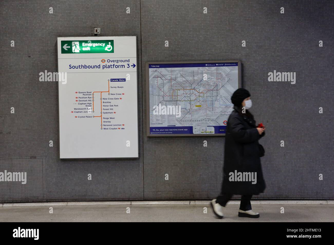 London (UK), 01.03.2022: Strike action on London's underground service leaves stations empty. Stock Photo